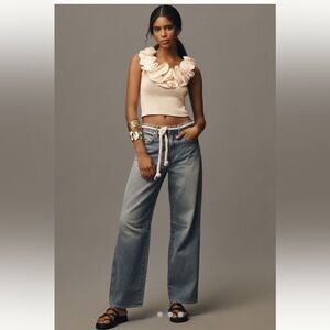 AMO Anthropologie Wide Leg Jeans Cherry Bomb Wash Size 29